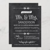 シャルボードカップルウェディングシャワー 招待状 (正面/裏面)