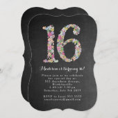 シャルボードガールズフローラ16thバースデーパーティー招待状 招待状 (正面/裏面)