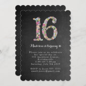 シャルボードガールズフローラ16thバースデーパーティー招待状 招待状 (正面/裏面)