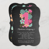 シャルボードガールズフローラ1st誕生日パーティー招待状 招待状 (正面/裏面)