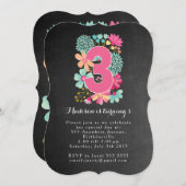 シャルボードガールズフローラ3rd誕生日パーティー招待状 招待状 (正面/裏面)