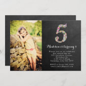 シャルボードガールズフローラ5thバースデーパーティー招待状 招待状 (正面/裏面)