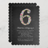 シャルボードガールズフローラ6thバースデーパーティー招待状 招待状 (正面/裏面)