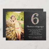 シャルボードガールズフローラ6thバースデーパーティー招待状 招待状 (正面/裏面)