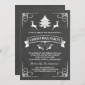 シャルボードクリスマスディアツリーベルホリデーパーティー 招待状 (正面/裏面)