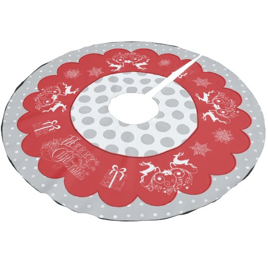 シャルボードクリスマス水玉模様ツリースカート ブラッシュドポリエステルツリースカート (アングル)