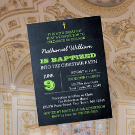 シャルボードグリーンバプテスマ招待状 招待状