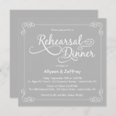 シャルボードグレイ結婚ズのリハーサルディナー招待状 招待状 (正面/裏面)