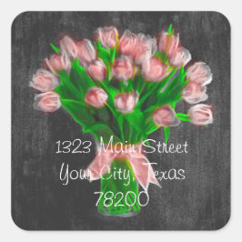 シャルボードコーラルピンクチューリップ住所 シール