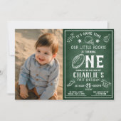 シャルボードサッカーすべてのスター写真1st誕生日 招待状 (正面)