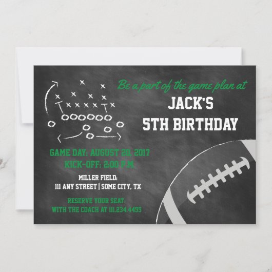 シャルボードサッカーをテーマにした誕生日招待状 招待状 (正面)