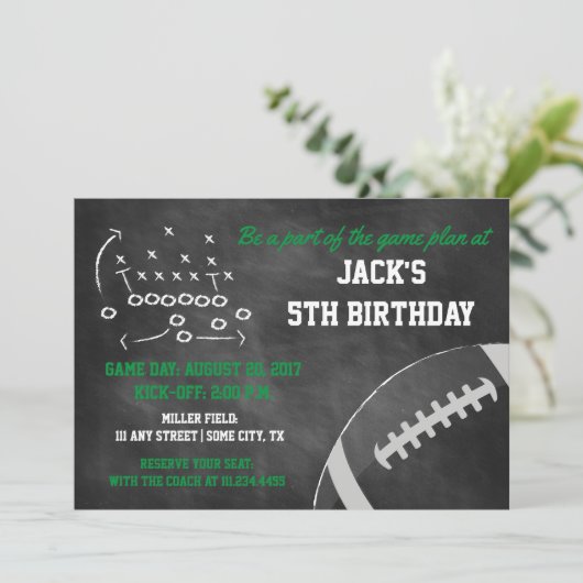 シャルボードサッカーをテーマにした誕生日招待状 招待状 (スタンド正面)