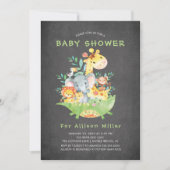 シャルボードサファリアニマルズベビーシャワー招待状 招待状 (正面)