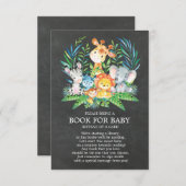 シャルボードサファリジャングルベビーシャワーブックベビー エンクロージャーカード (正面/裏面)
