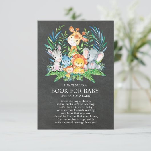 シャルボードサファリジャングルベビーシャワーブックベビー エンクロージャーカード (スタンド正面)