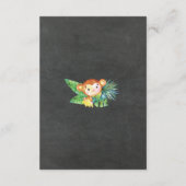 シャルボードサファリジャングルベビーシャワーブックベビー エンクロージャーカード (裏面)