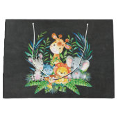 シャルボードサファリジャングルベビーシャワー抱き枕 ラージペーパーバッグ (正面)