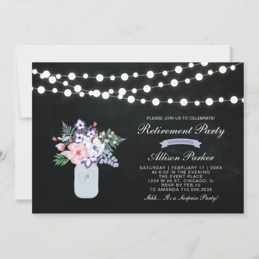 シャルボードサプライズリタイオメントパーティの招待状 招待状 (正面)