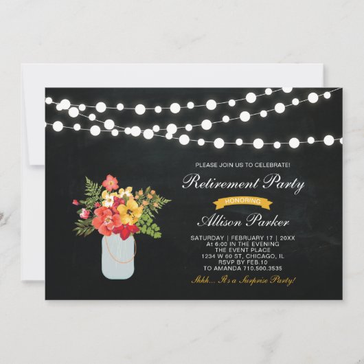 シャルボードサプライズリタイオメントパーティの招待状 招待状 (正面)