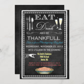 シャルボードサンクスギビングディナーパーティー 招待状 (正面/裏面)