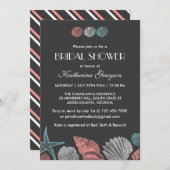 シャルボードシーシェル招待状用ビーチ結婚式 招待状 (正面/裏面)