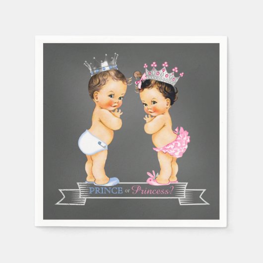 シャルボードジェンダーリビールブルネットプリンスプリンセス スタンダードカクテルナプキン (正面)
