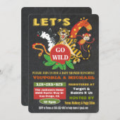 シャルボードジャングルサファリベビーシャワー招待状 招待状 (正面/裏面)