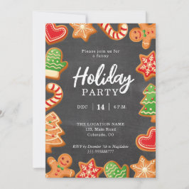 シャルボードジンジャーブレッドホリデーパーティー招待状 招待状