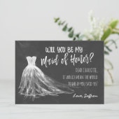 シャルボードスケッチ結婚ズドレス – メイド・オブ・オーナー(花嫁付き添い人) 招待状 (スタンド正面)