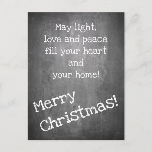 シャルボードスタイルのクリスマスモチーフ – クリスマスポストカー ポストカード (正面)