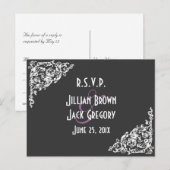 シャルボードスタイルウェディングRSVP インビテーションポストカード (正面/裏面)
