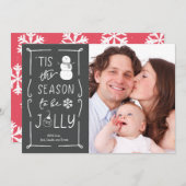 シャルボードスタイルビーすてき雪だるまクリスマスカード シーズンカード (正面/裏面)