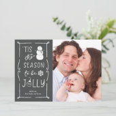 シャルボードスタイルビーすてき雪だるまクリスマスカード シーズンカード (スタンド正面)