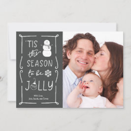 シャルボードスタイルビーすてき雪だるまクリスマスカード シーズンカード