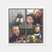 シャルボードスタイルフォトコラージュforバースデーパーティー スタンダードカクテルナプキン (正面)