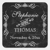 シャルボードスタイル素朴スワール好意ギフトラベルシール スクエアシール (正面)