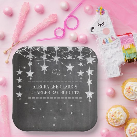 シャルボードスターズファンシー縁どスタイル ペーパープレート (パーティー)