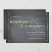 シャルボードステンシルイエロー結婚式招待状 招待状 (正面/裏面)