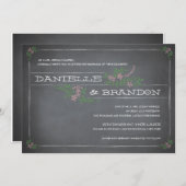 シャルボードステンシルピンク結婚式招待状 招待状 (正面/裏面)