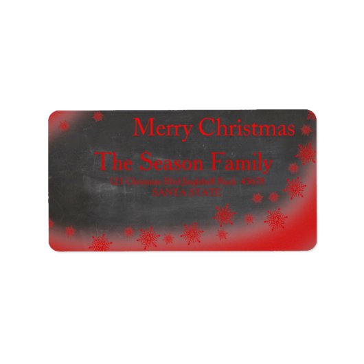 シャルボードスノーフレーククリスマス住所 シール (正面)