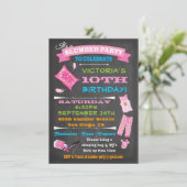 シャルボードスリーポバースランバーパーティースパ誕生日 招待状 (スタンド正面)