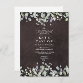 シャルボードセージと薄紫フローラブライダルシャワー 案内ポストカード (正面/裏面)