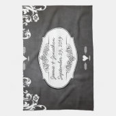 シャルボードタイポグラフィウェディング キッチンタオル (縦)