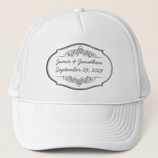 シャルボードタイポグラフィウェディング キャップ (正面)