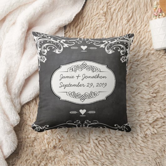 シャルボードタイポグラフィウェディング クッション (ブランケット)