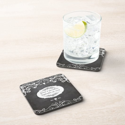 シャルボードタイポグラフィウェディング コースター (右側)