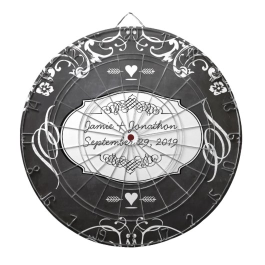 シャルボードタイポグラフィウェディング ダーツボード (正面)