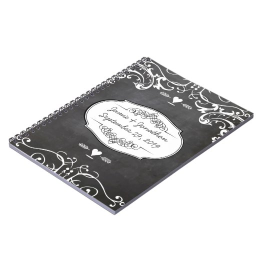 シャルボードタイポグラフィウェディング ノートブック (左側)