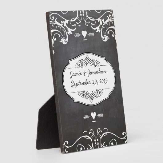 シャルボードタイポグラフィウェディング フォトプラーク (側面)