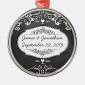 シャルボードタイポグラフィウェディング メタルオーナメント (正面)